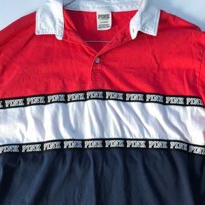 Pink Victoria’s Secret rugby shirt large